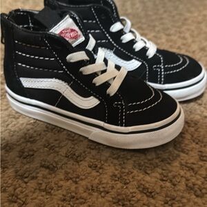 Vans Kids Black and White High-Top Sneakers
